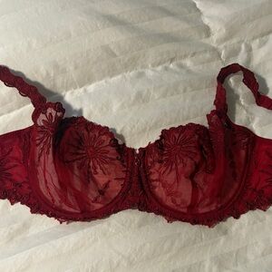Chantelle Deep Red Lace Bra